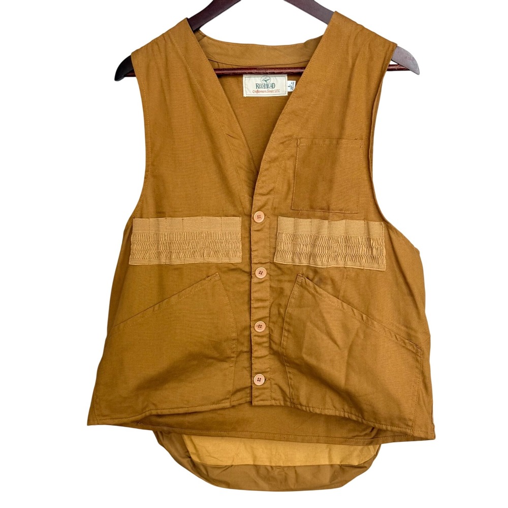 RedHead Mens Hunting Vest Brown Cotton‎ Canvas Game Bag Shell Loops Size L 31655